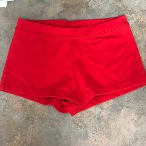 Red spandex shorts